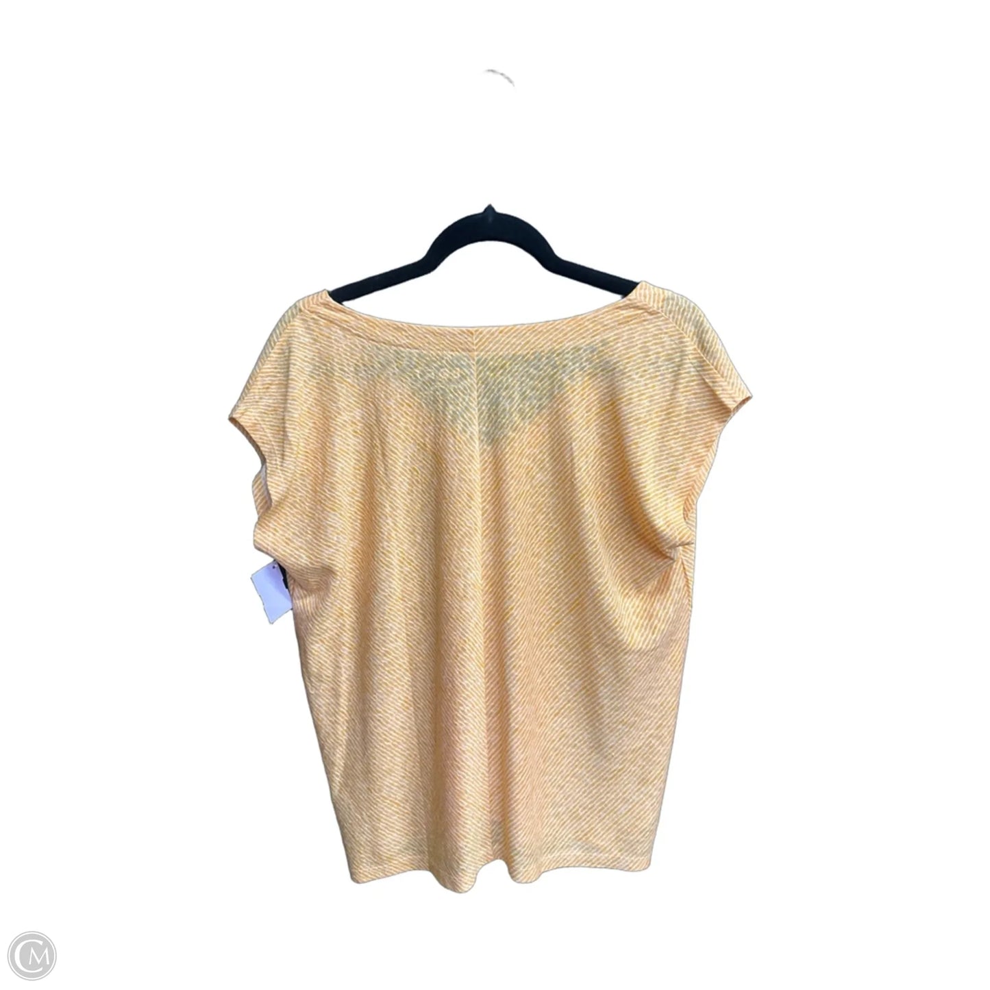 Top Short Sleeve By Loft In Orange & White, Size: M