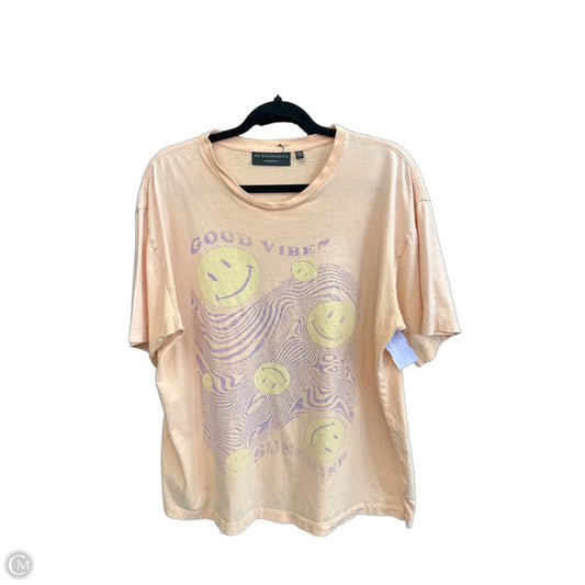 Top Short Sleeve By No Boundaries In Orange & Pink, Size: M