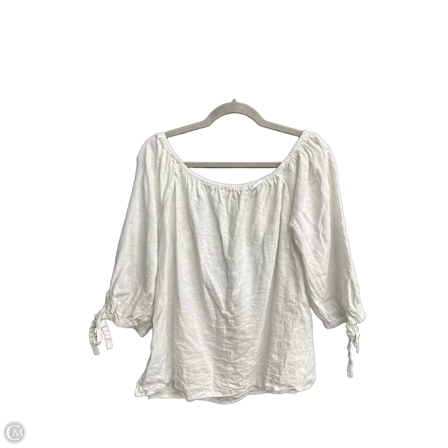 Top 3/4 Sleeve By Michael By Michael Kors In White, Size: L