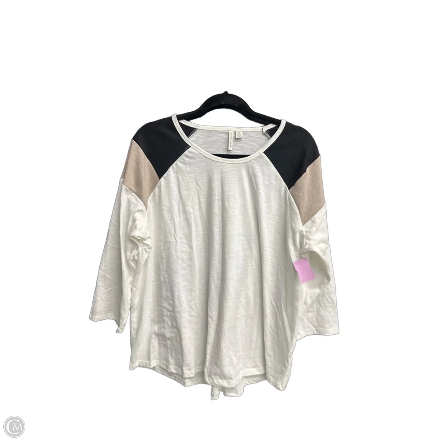 Top Long Sleeve By Cato In Black & White, Size: Xl