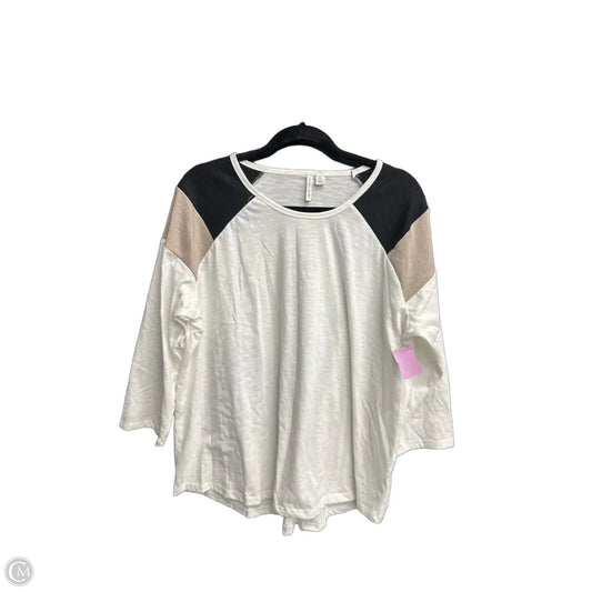 Top Long Sleeve By Cato In Black & White, Size: Xl