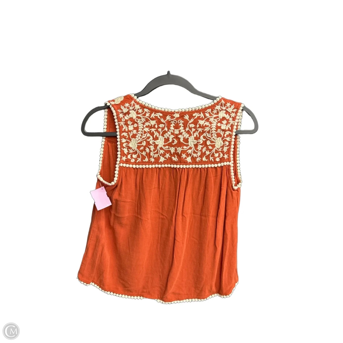 Top Sleeveless By Thml In Orange & White, Size: S