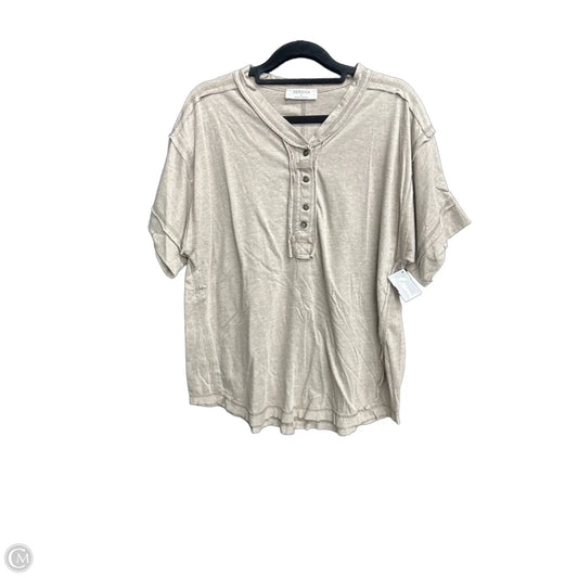 Top Short Sleeve By Zenana In Brown, Size: S