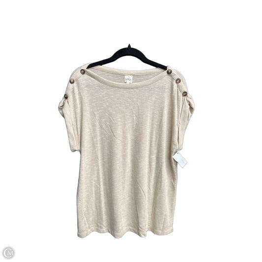 Blouse Short Sleeve By Kaileigh In Cream, Size: M