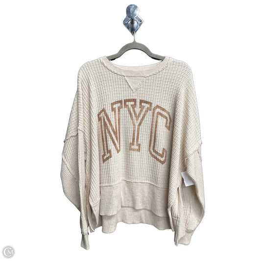Sweatshirt Crewneck By American Eagle In Tan, Size: Xs