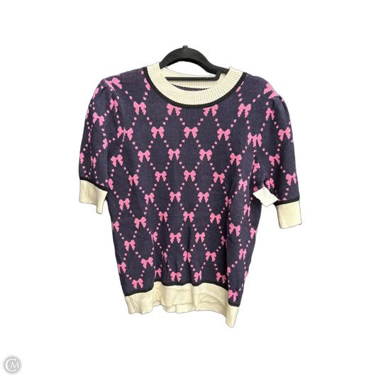 Sweater Short Sleeve By Clothes Mentor In Blue & Pink, Size: M