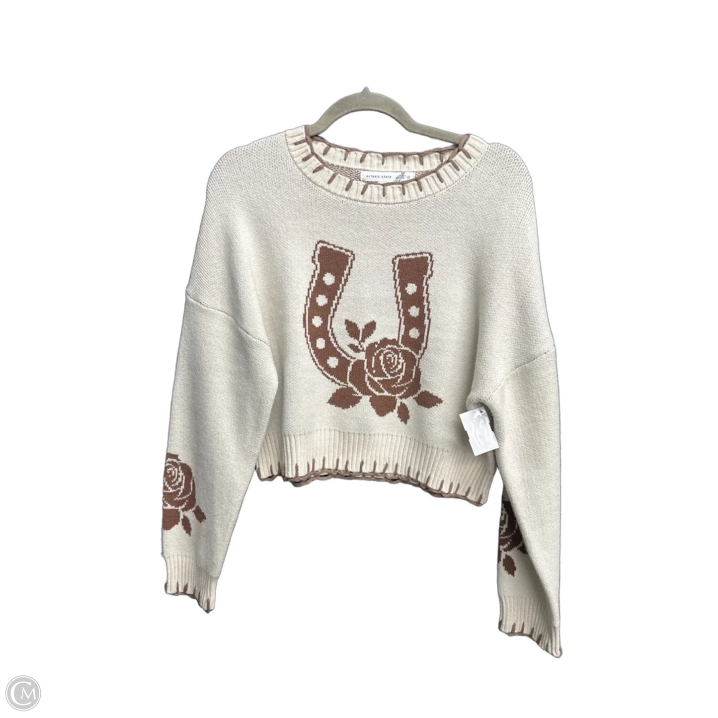 Sweater By Altard State In Brown & Cream, Size: S