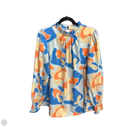 Blouse Long Sleeve By Jodifl In Blue & Orange, Size: M