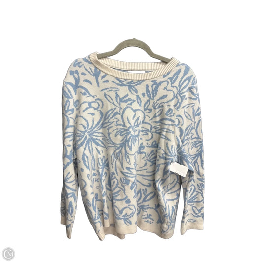 Sweater By Tahari In Blue & White, Size: 2x
