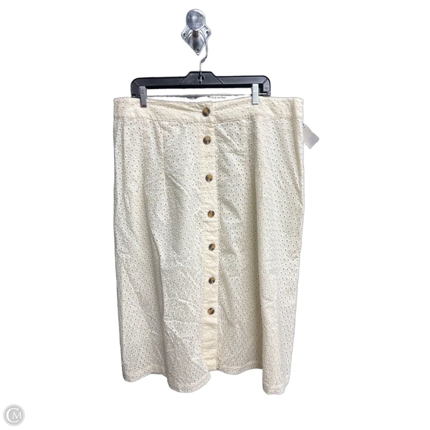 Skirt Midi By Evri In Cream, Size: 1x