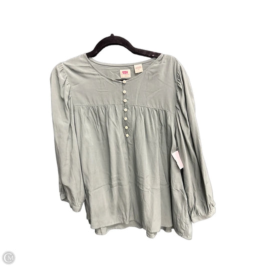 Blouse Long Sleeve By Levis In Green, Size: L