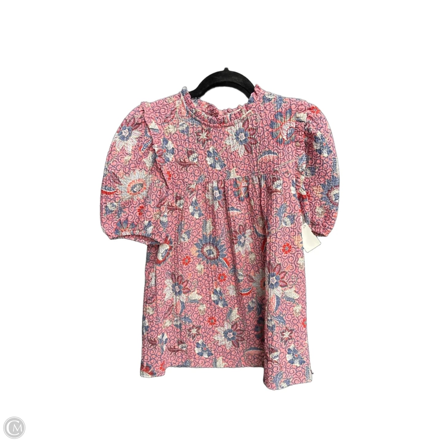 Blouse Short Sleeve By Loft In Blue & Pink, Size: S