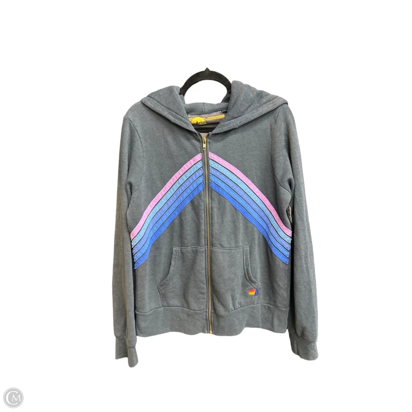 Sweatshirt Hoodie By Clothes Mentor In Grey, Size: M