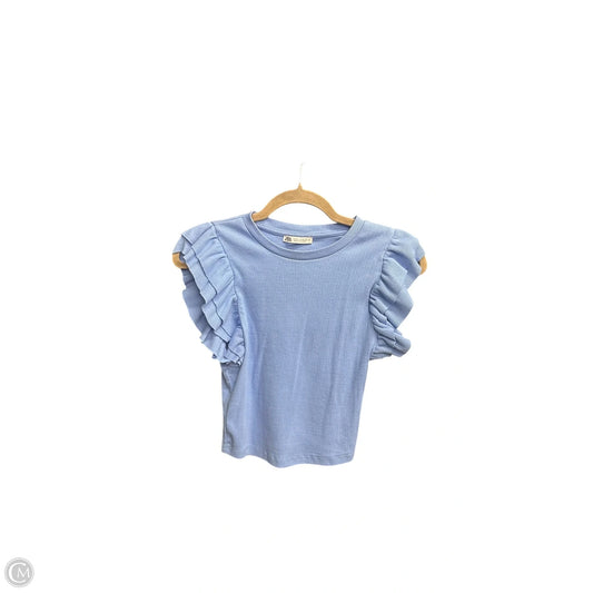 Top Sleeveless By Zara In Blue, Size: M