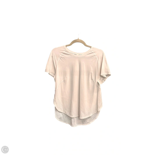 Athletic Top Short Sleeve By Lululemon In White, Size: 6