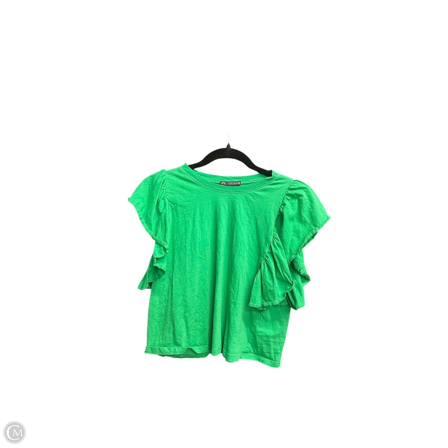 Top Sleeveless By Zara In Green, Size: M