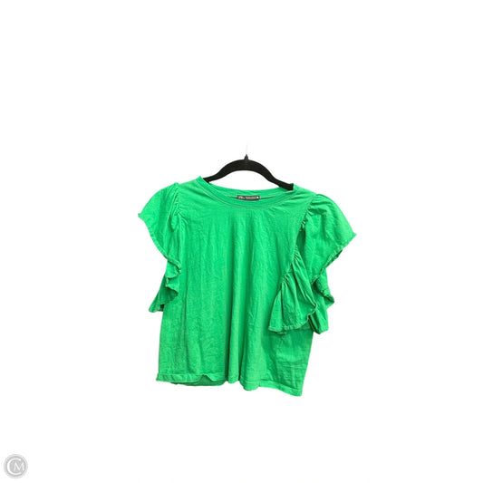 Top Sleeveless By Zara In Green, Size: M