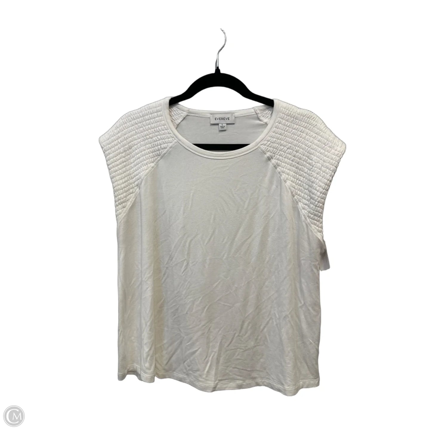 Top Short Sleeve By Evereve In White, Size: L