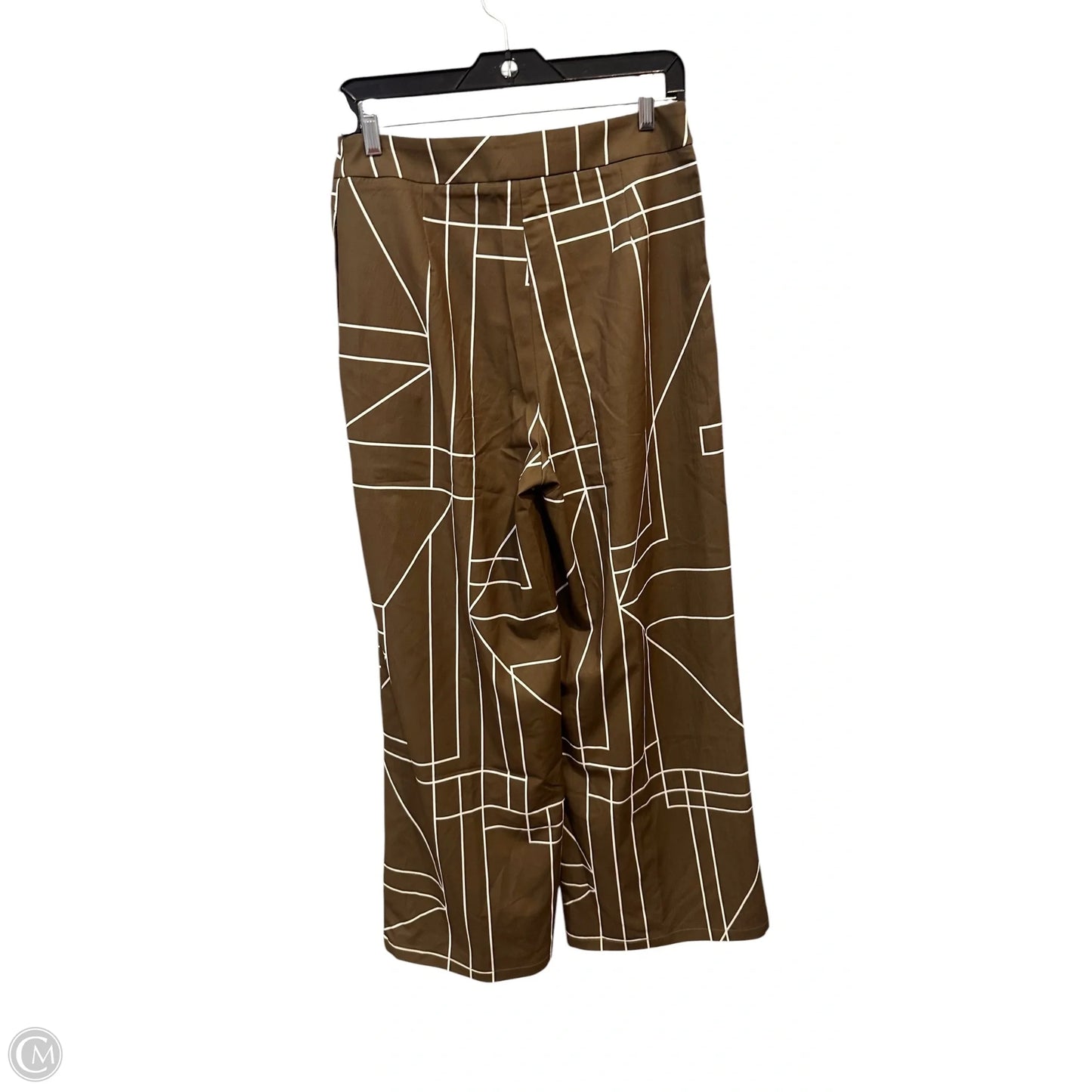 Pants Dress By Commense In Green & White, Size: M