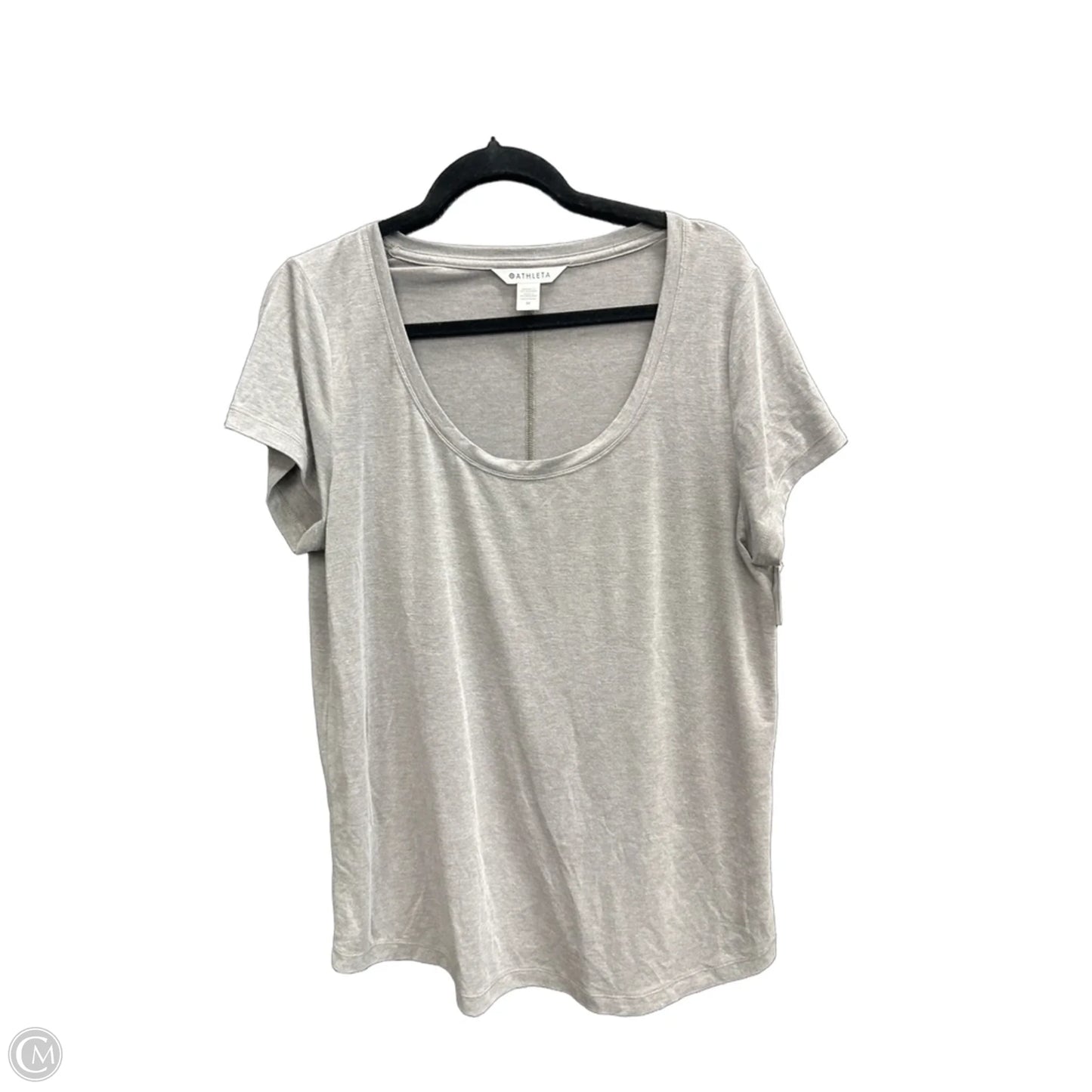 Athletic Top Short Sleeve By Athleta In Grey, Size: M