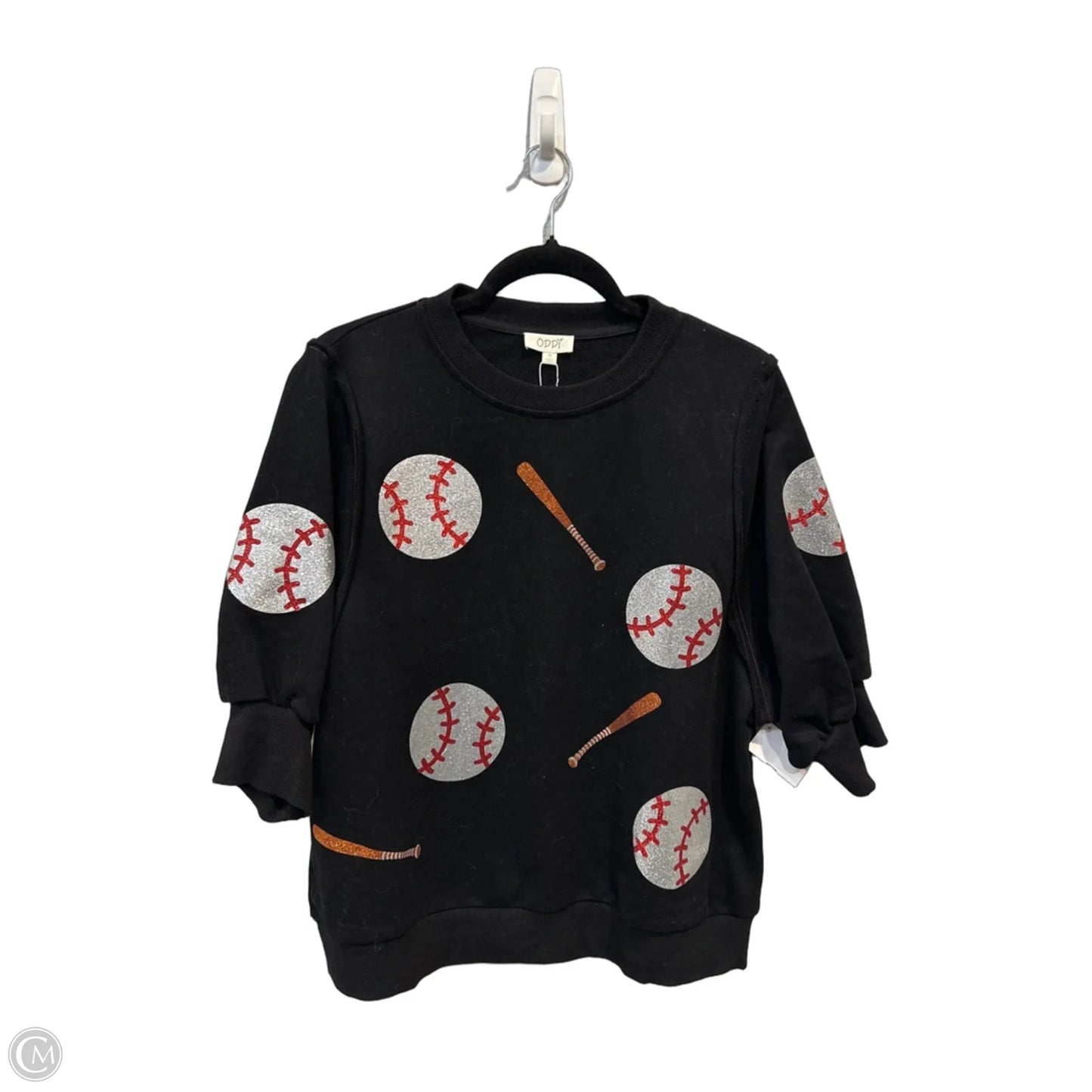 Top Short Sleeve By Oddi In Black, Size: M