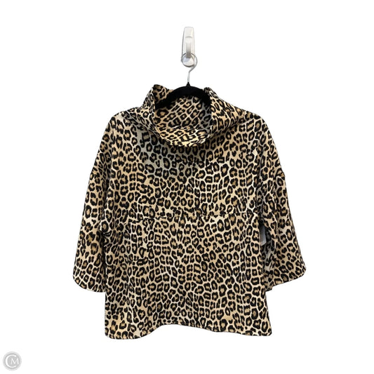 Blouse Short Sleeve By Chicos In Leopard Print, Size: M