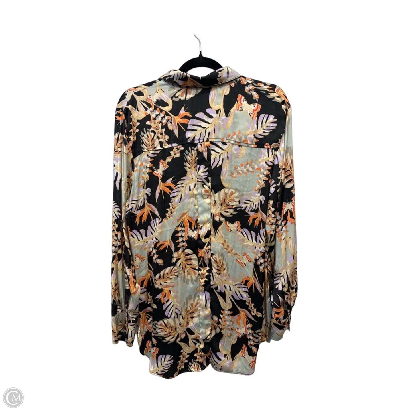 Blouse Long Sleeve By Free People In Tropical Print, Size: L