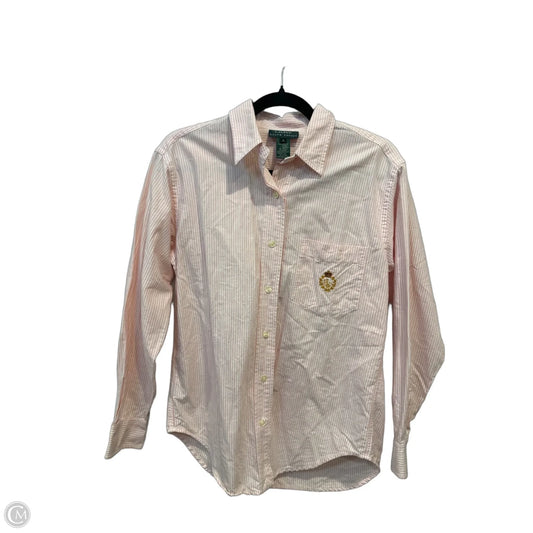 Top Long Sleeve By Lauren By Ralph Lauren In Striped Pattern, Size: 8