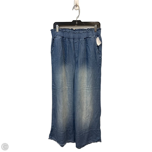 Pants Wide Leg By Zenana In Blue Denim, Size: L