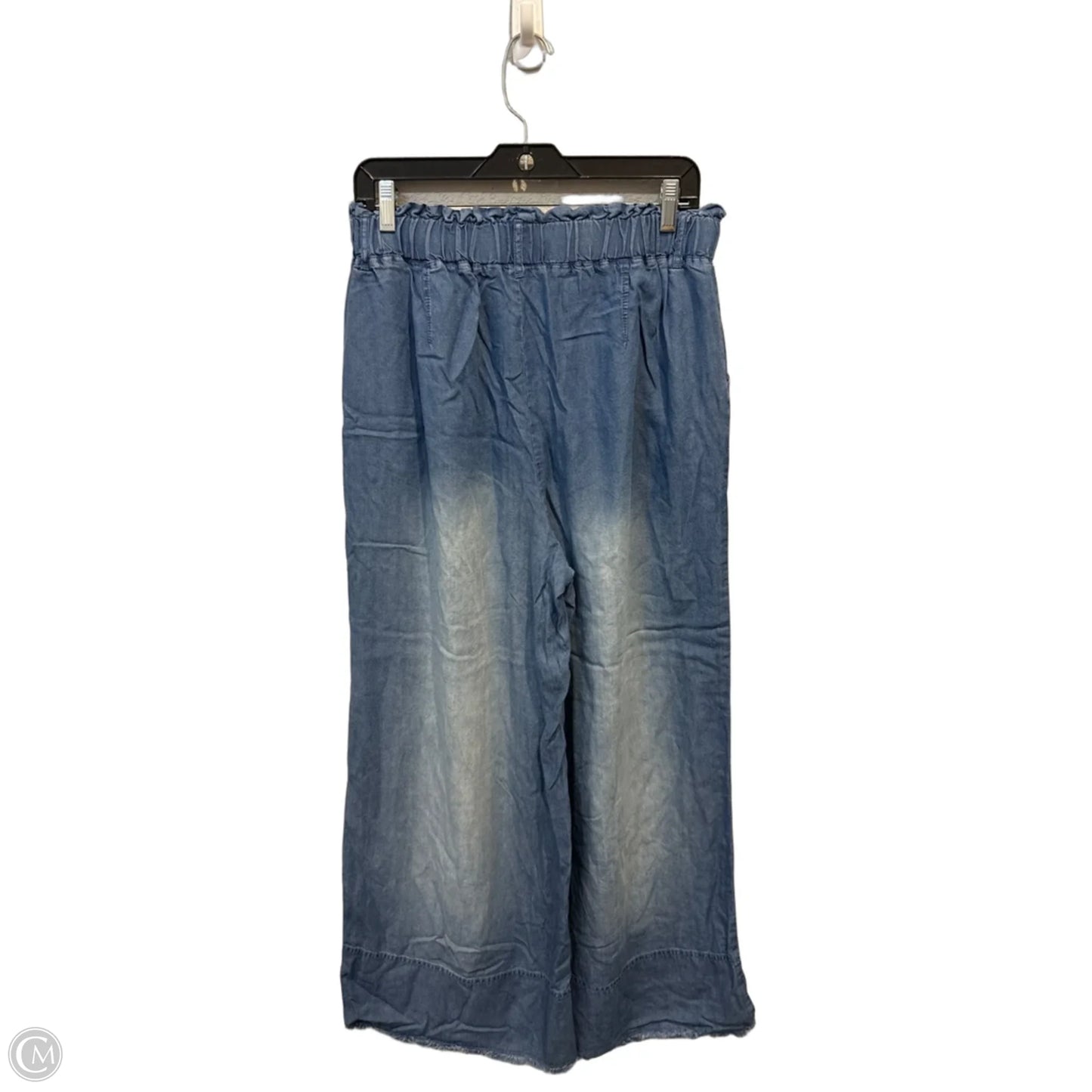 Pants Wide Leg By Zenana In Blue Denim, Size: L