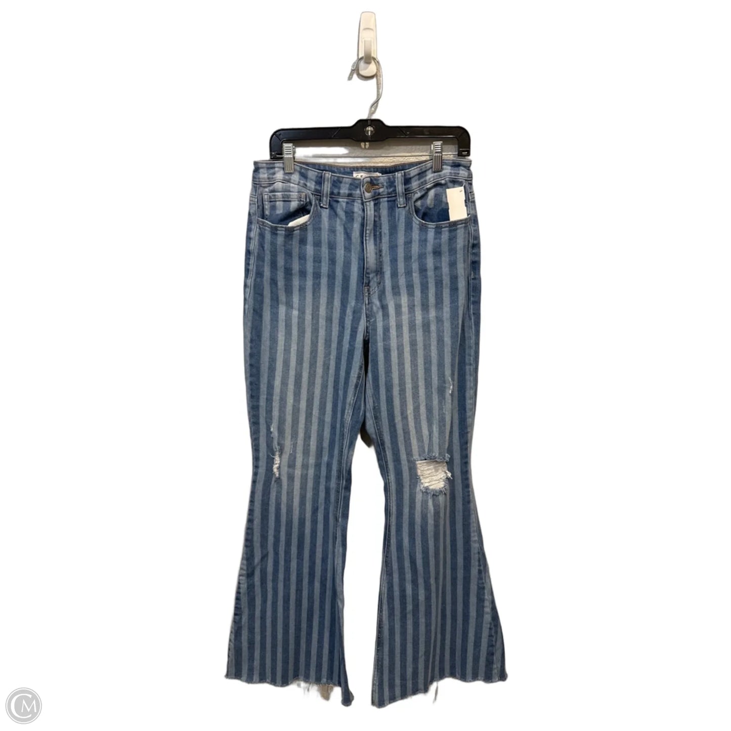 Jeans Flared By Cello In Striped Pattern, Size: 12