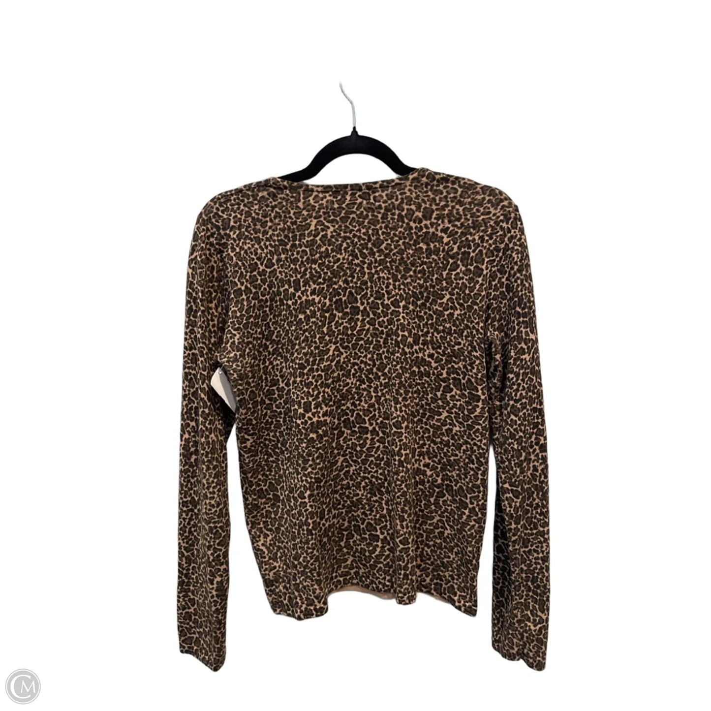 Top Long Sleeve By Jones New York In Leopard Print, Size: M