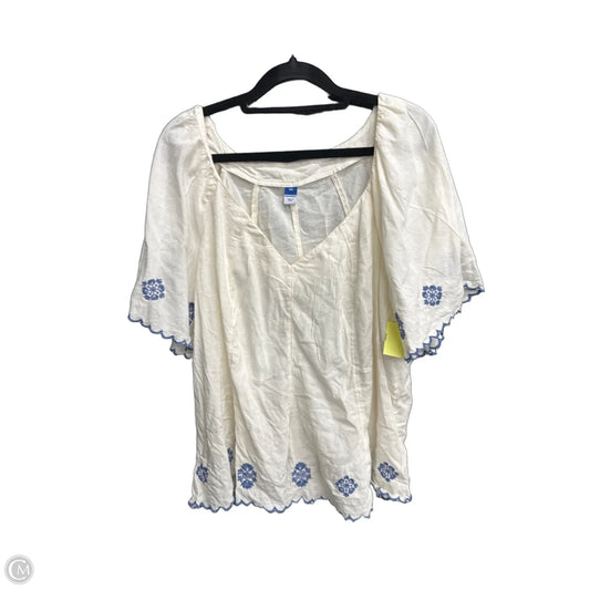 Top Short Sleeve By Old Navy In Blue & Cream, Size: 2x