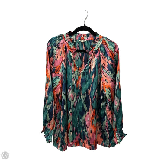 Blouse Long Sleeve By Jodifl In Multi-colored, Size: L