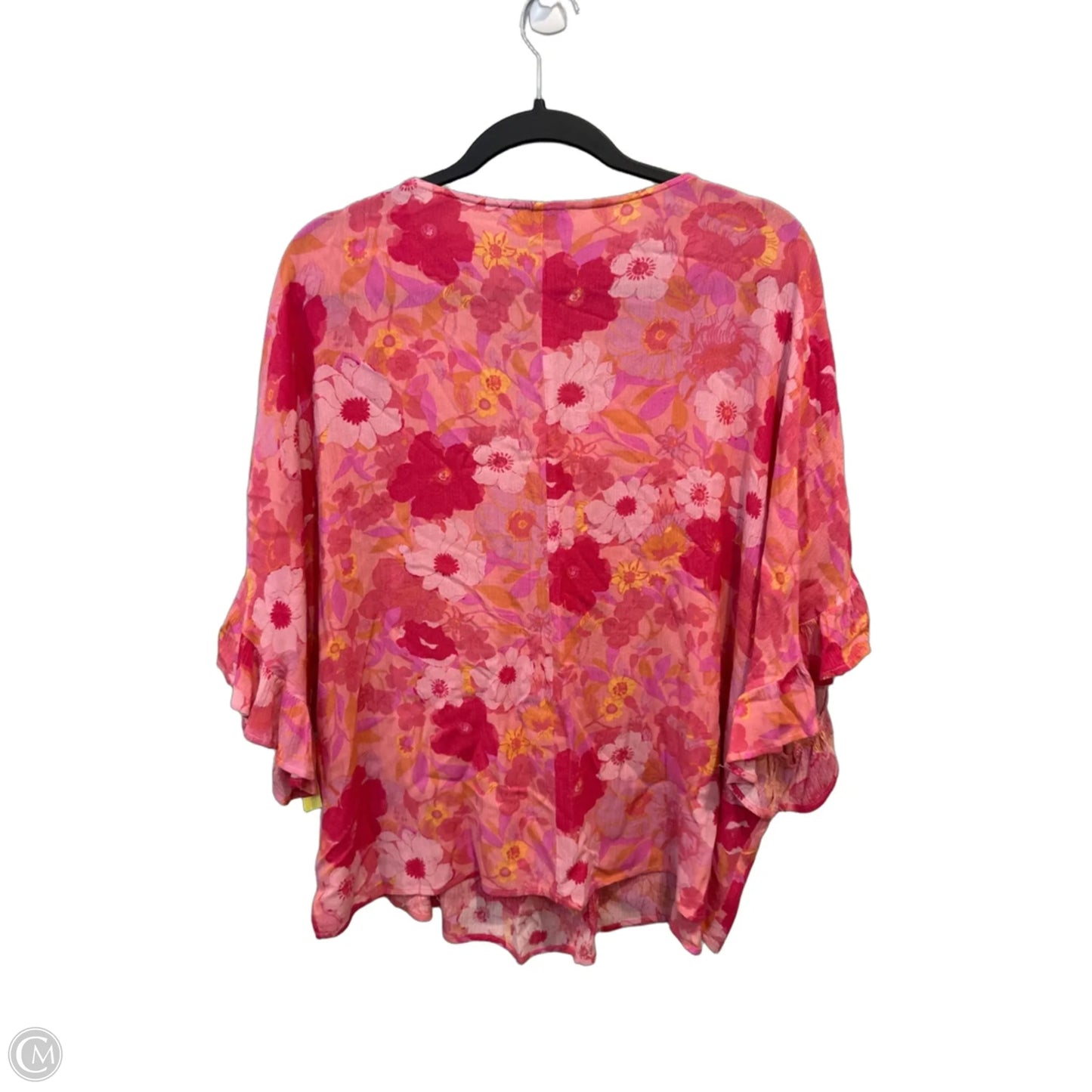 Top Short Sleeve By Andree By Unit In Orange & Pink, Size: S