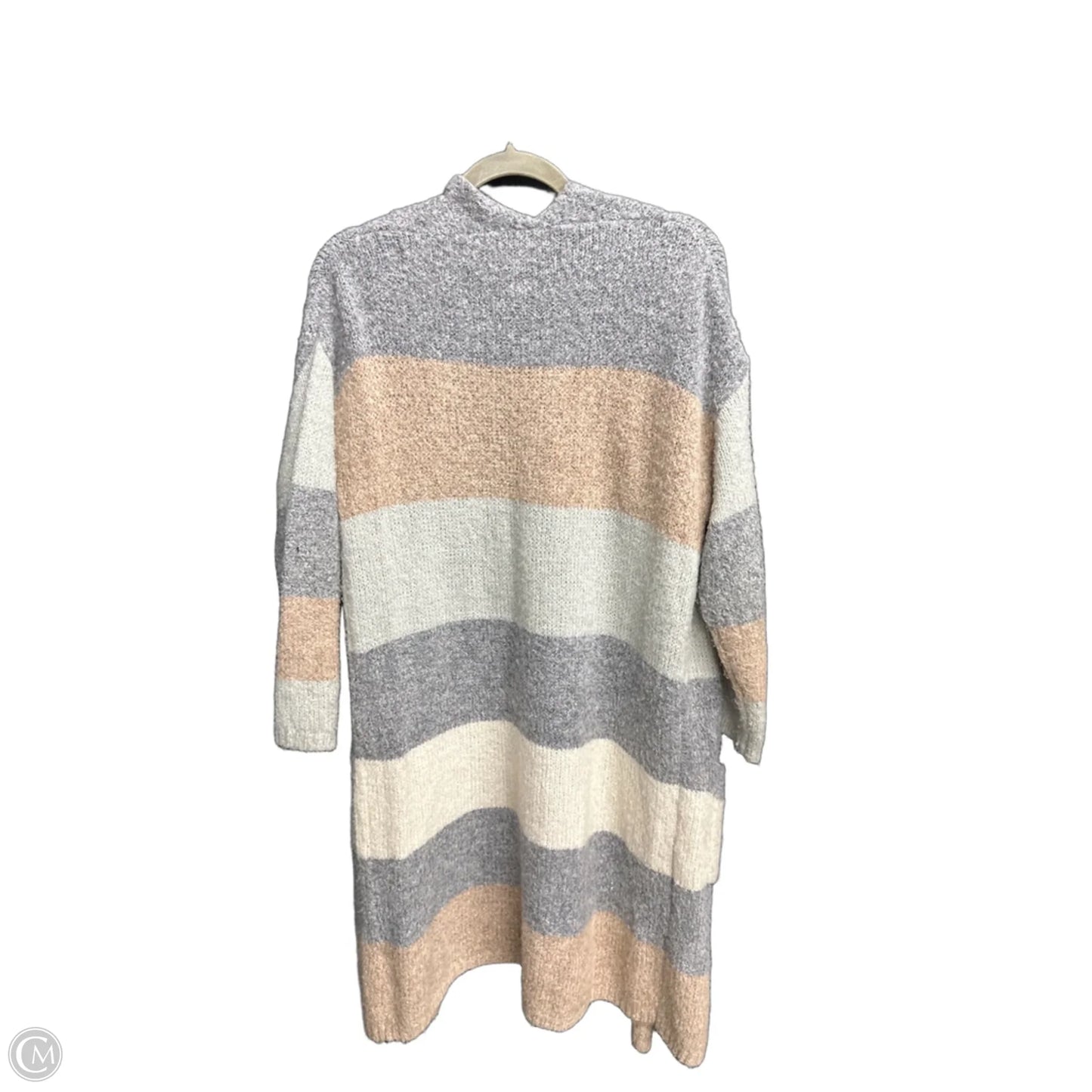 Sweater Cardigan By Entro In Striped Pattern, Size: S