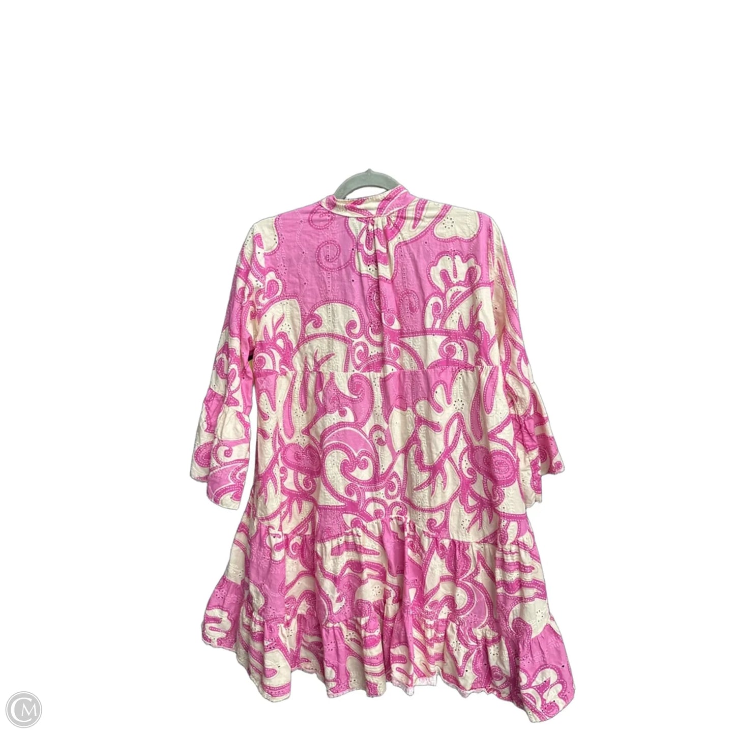 Tunic Long Sleeve By Clothes Mentor In Cream & Pink, Size: M