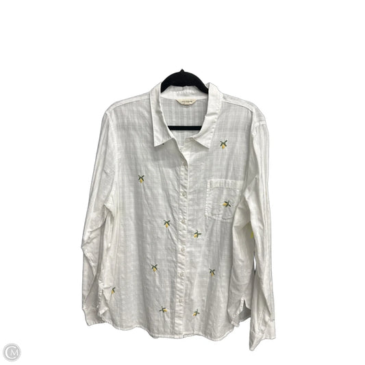 Top Long Sleeve By Lucky Brand In White, Size: Xl