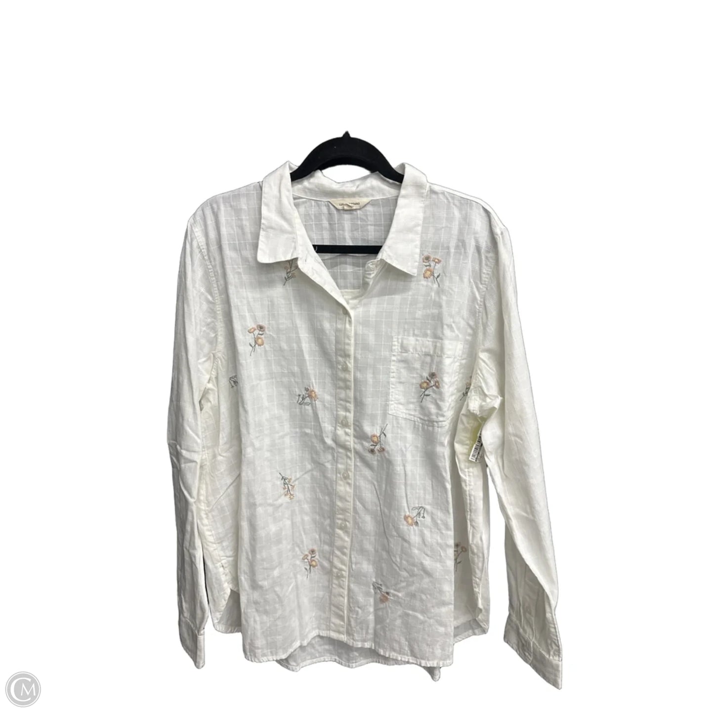 Top Long Sleeve By Lucky Brand In White, Size: Xl