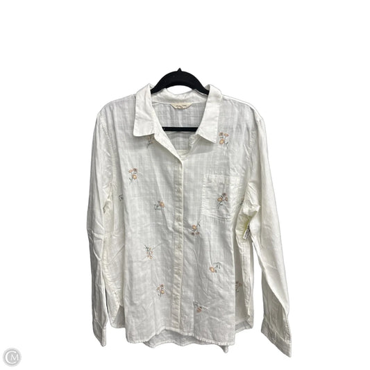Top Long Sleeve By Lucky Brand In White, Size: Xl