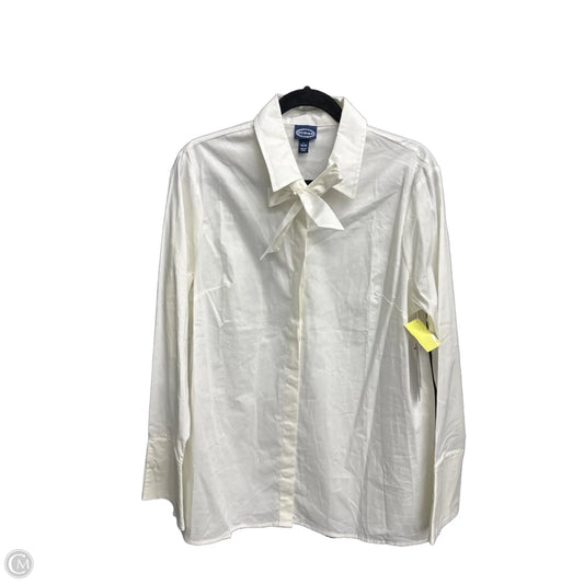 Top Long Sleeve By Scoop In White, Size: L