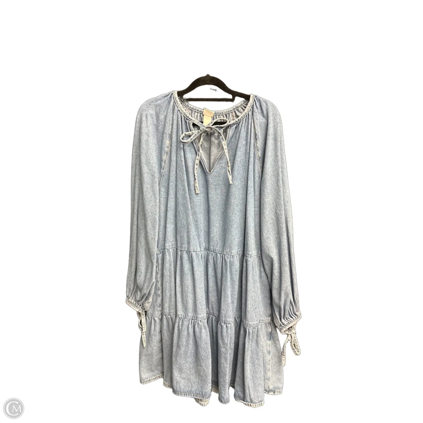 Dress Casual Midi By H&m In Blue Denim, Size: L