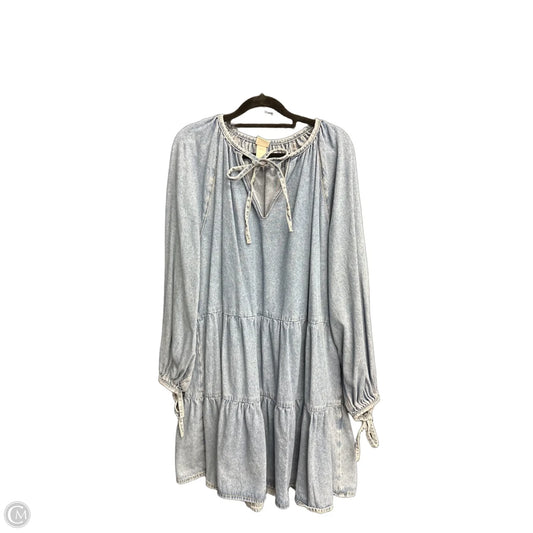 Dress Casual Midi By H&m In Blue Denim, Size: L
