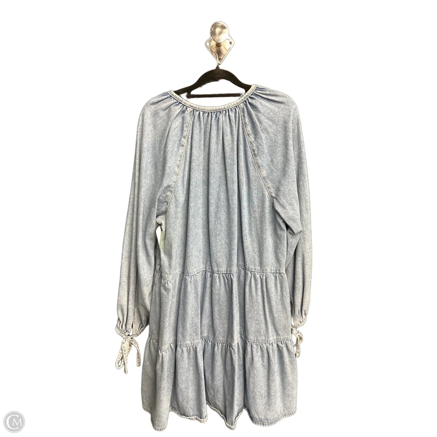 Dress Casual Midi By H&m In Blue Denim, Size: L