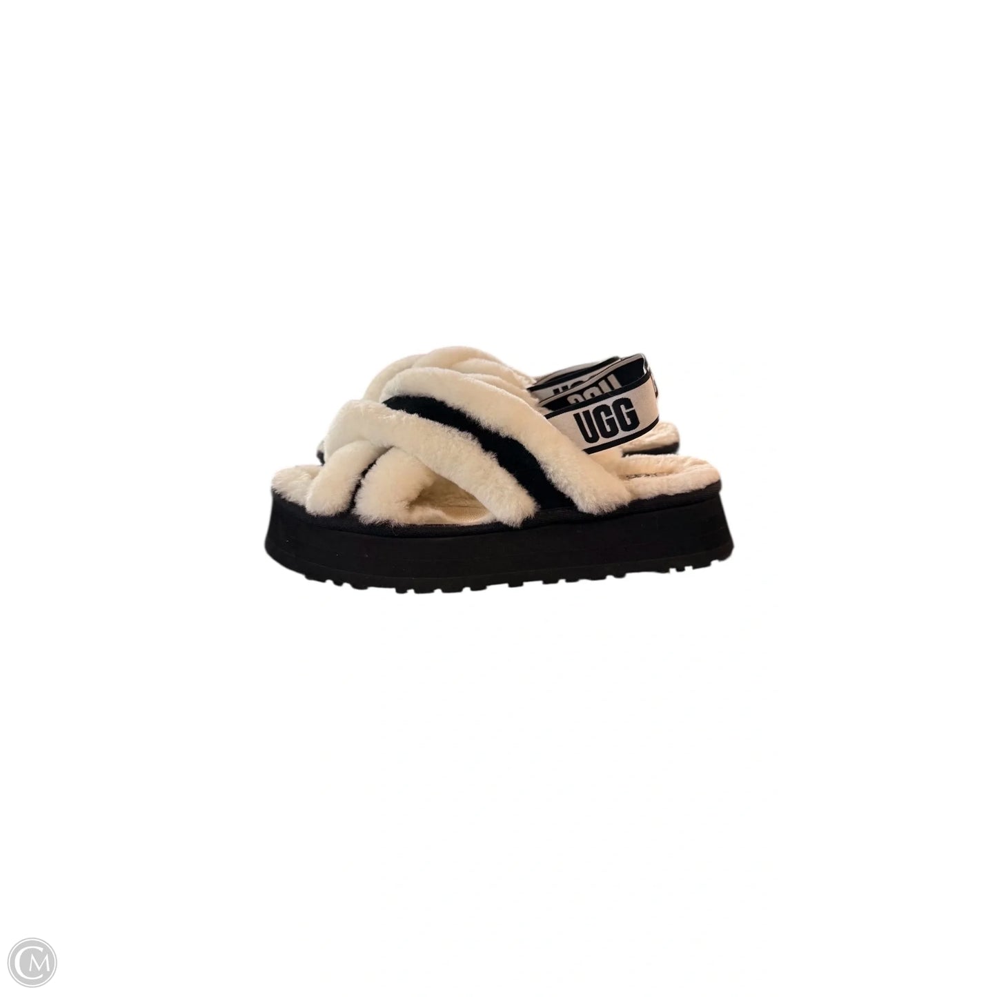 Slippers Designer By Ugg In Black & White, Size: 9