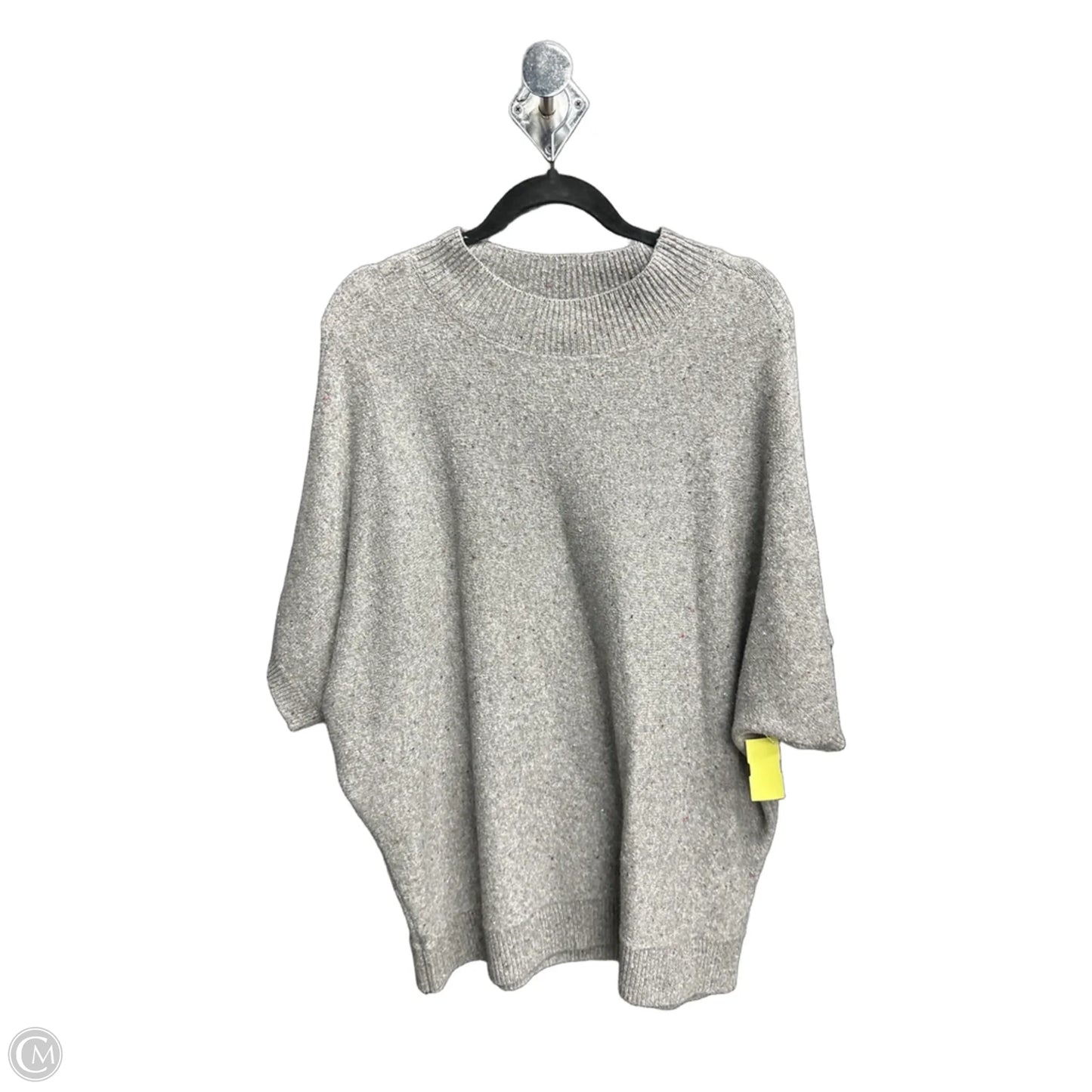 Sweater Short Sleeve By Loft In Grey, Size: L