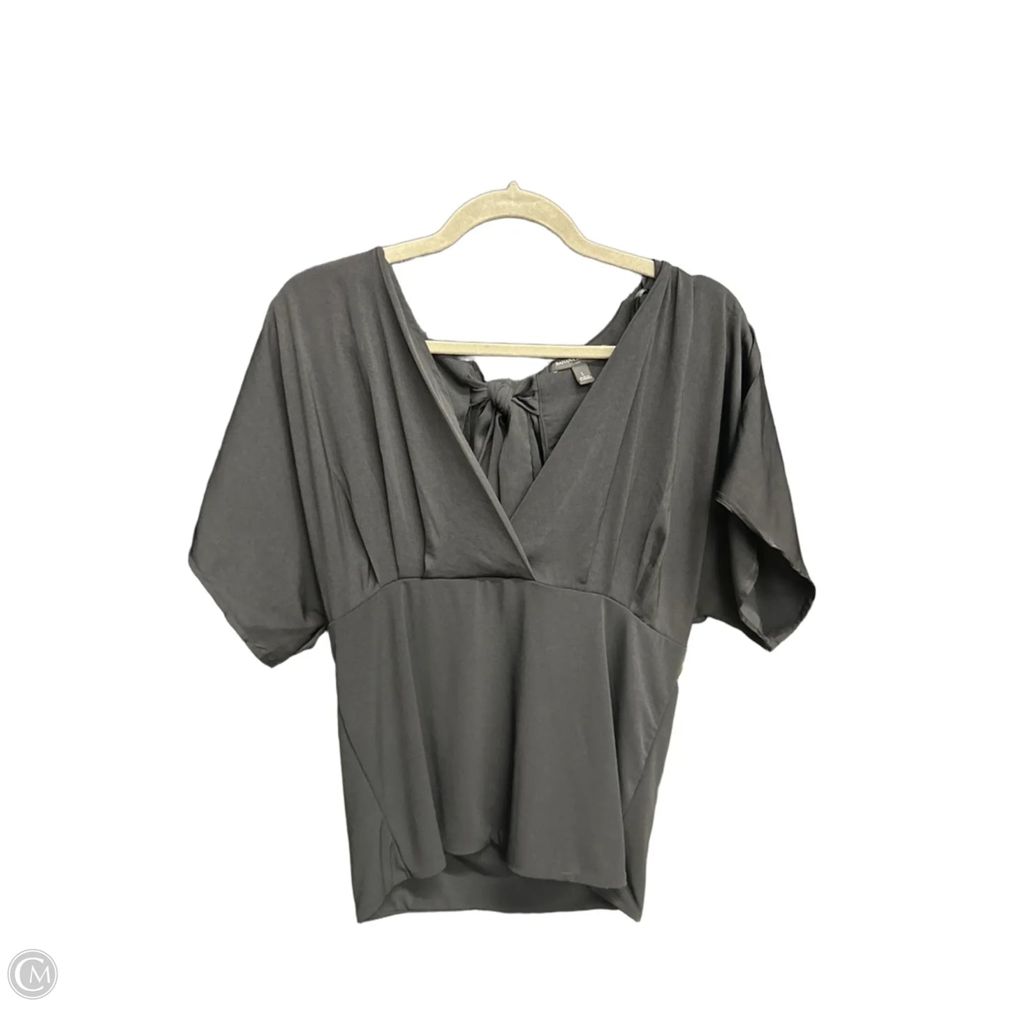 Blouse Short Sleeve By Banana Republic In Black, Size: L