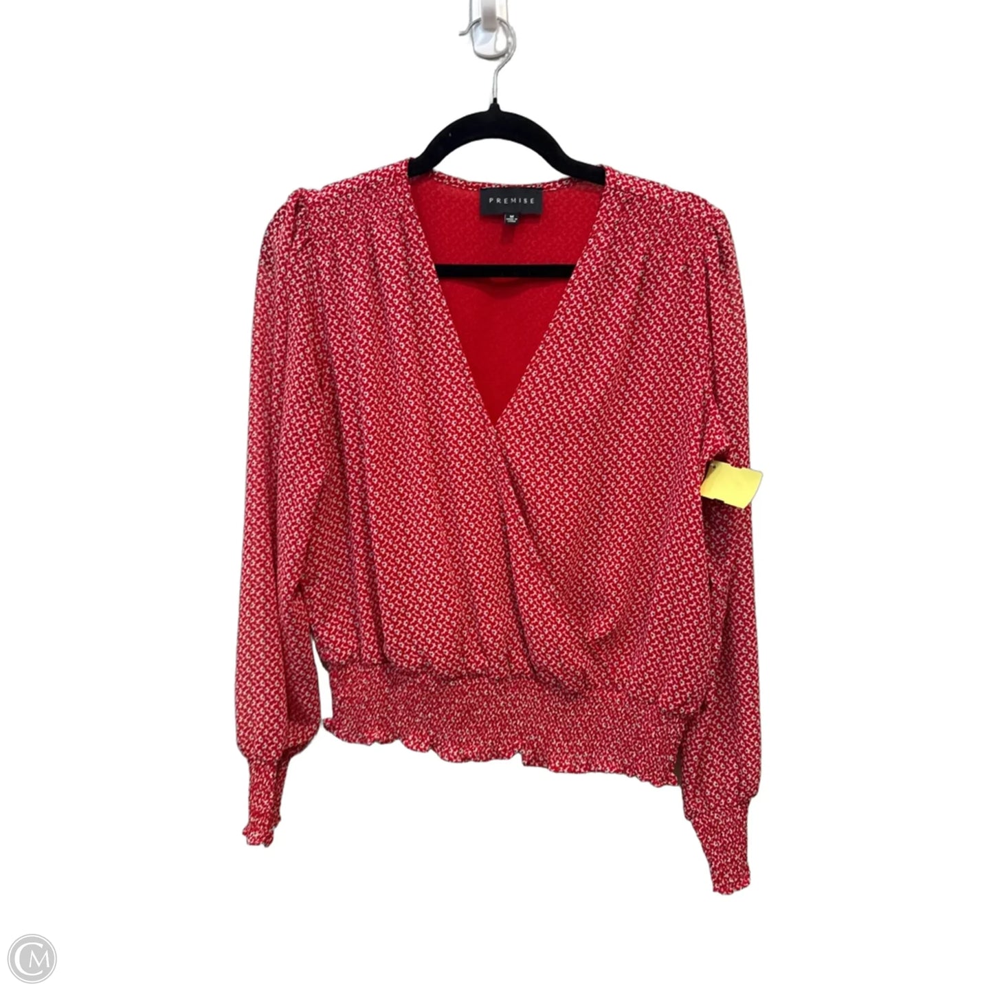 Blouse Long Sleeve By Premise In Red, Size: M