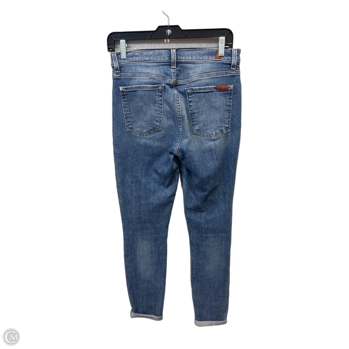 Jeans Skinny By 7 For All Mankind In Blue Denim, Size: 4