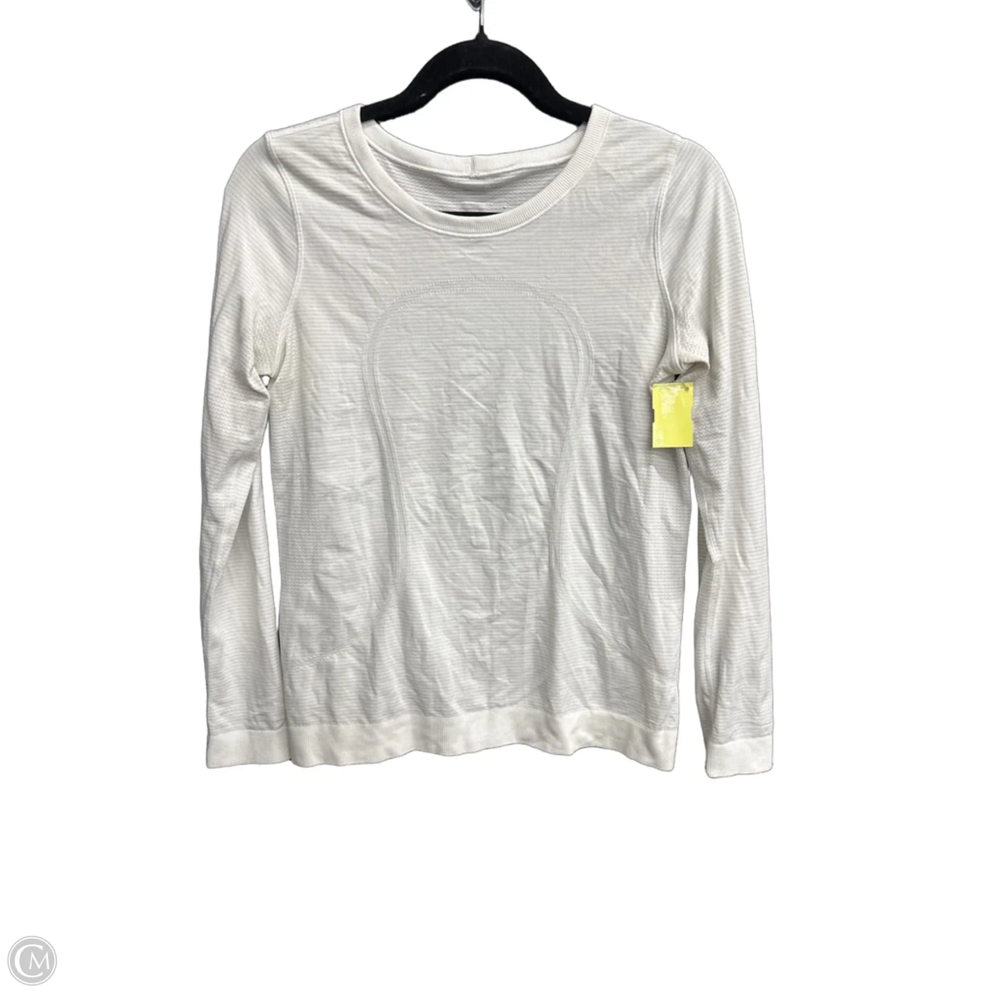 Athletic Top Long Sleeve Crewneck By Lululemon In White, Size: S
